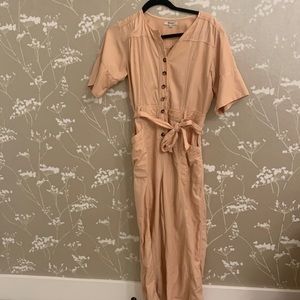 Madewell Pale Pink Buttondown Jumpsuit